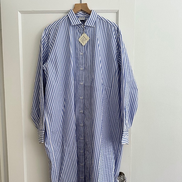 Baserange Ole Blue Striped Shirtdress - Picture 1 of 2